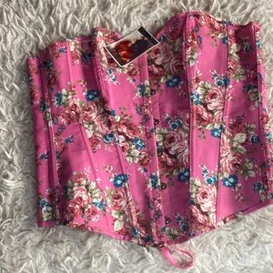 Floral Denim 💐Corset/Bustier with hanger straps.